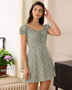 The Ruffle Edge Floral Mini Dress -Deals Dress N Swimwear Store 0421RIHOAS 1968