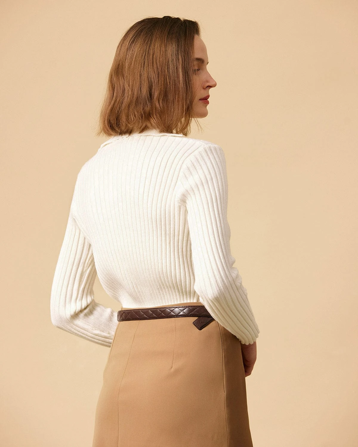 The Solid Collared Ribbed Knit Tops 5 The Solid Collared Ribbed Knit Tops - Image 5