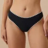 The Black Contrast Ribbed Bikini Bottom