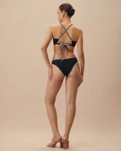 The Black Contrast Ribbed Bikini Top -Deals Dress N Swimwear Store 0529Rihoas 467