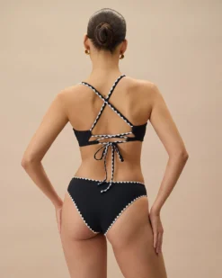 The Black Contrast Ribbed Bikini Bottom 9 The Black Contrast Ribbed Bikini Bottom -Deals Dress N Swimwear Store 0529Rihoas 470