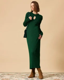 The Cutout Ribbed Bodycon Knit Dress -Deals Dress N Swimwear Store 0567