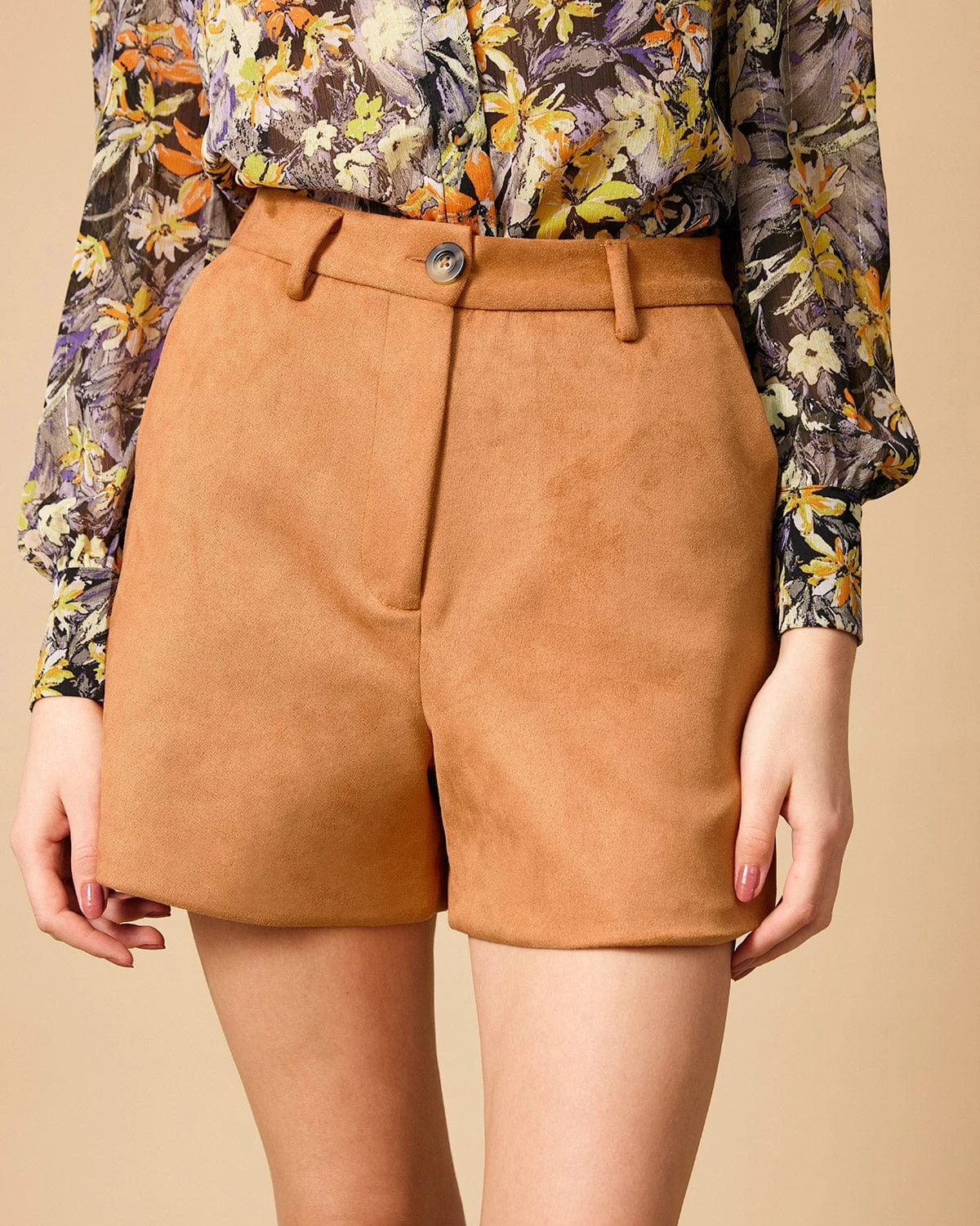 The Solid High Waisted Suede Shorts 1 The Solid High Waisted Suede Shorts