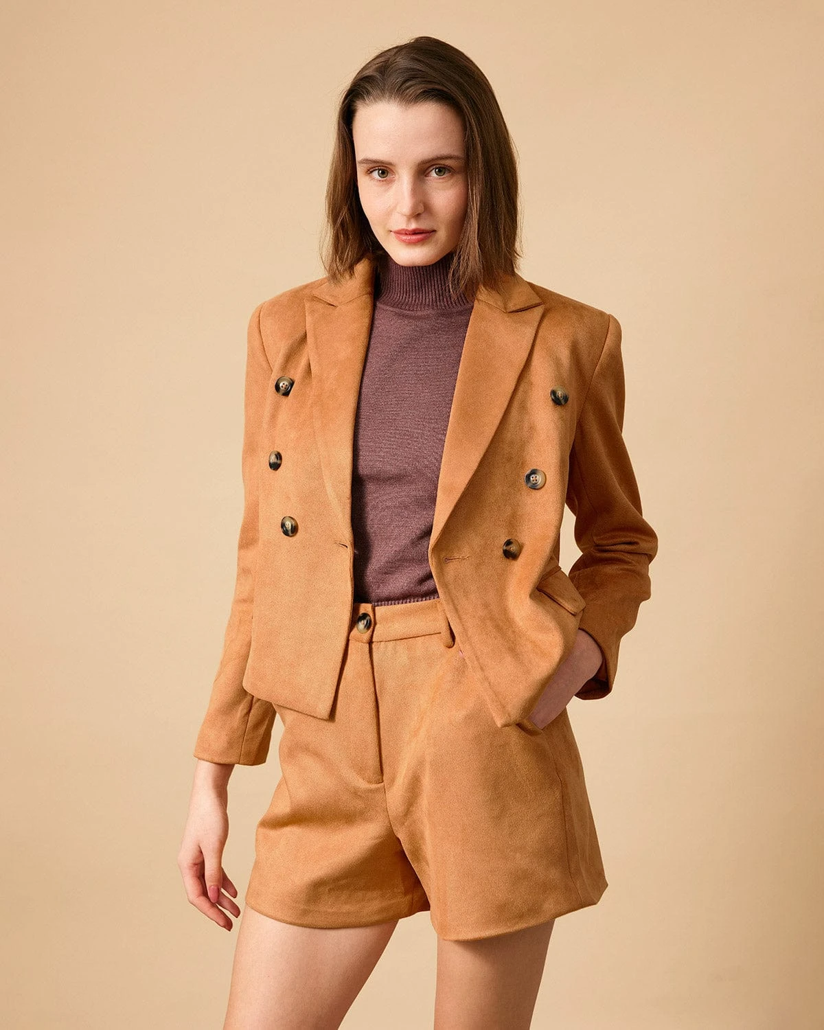 The Solid High Waisted Suede Shorts 5 The Solid High Waisted Suede Shorts - Image 5