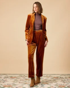 The Collared Double-breasted Velvet Blazer 8 The Collared Double-breasted Velvet Blazer -Deals Dress N Swimwear Store 0845