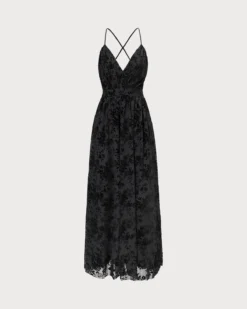 The Black Floral Flocked Mesh Slit Maxi Dress 14 The Black Floral Flocked Mesh Slit Maxi Dress -Deals Dress N Swimwear Store 0 05eac17e 96f0 4e4d b5bc 9d7c7af61fe1