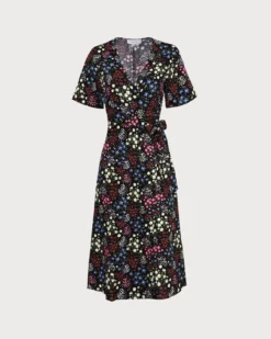 The Black V Neck Floral Tie Back Midi Dress -Deals Dress N Swimwear Store 0 05f48cb1 198a 40ff 8a3d 6f39b90d3270 762130