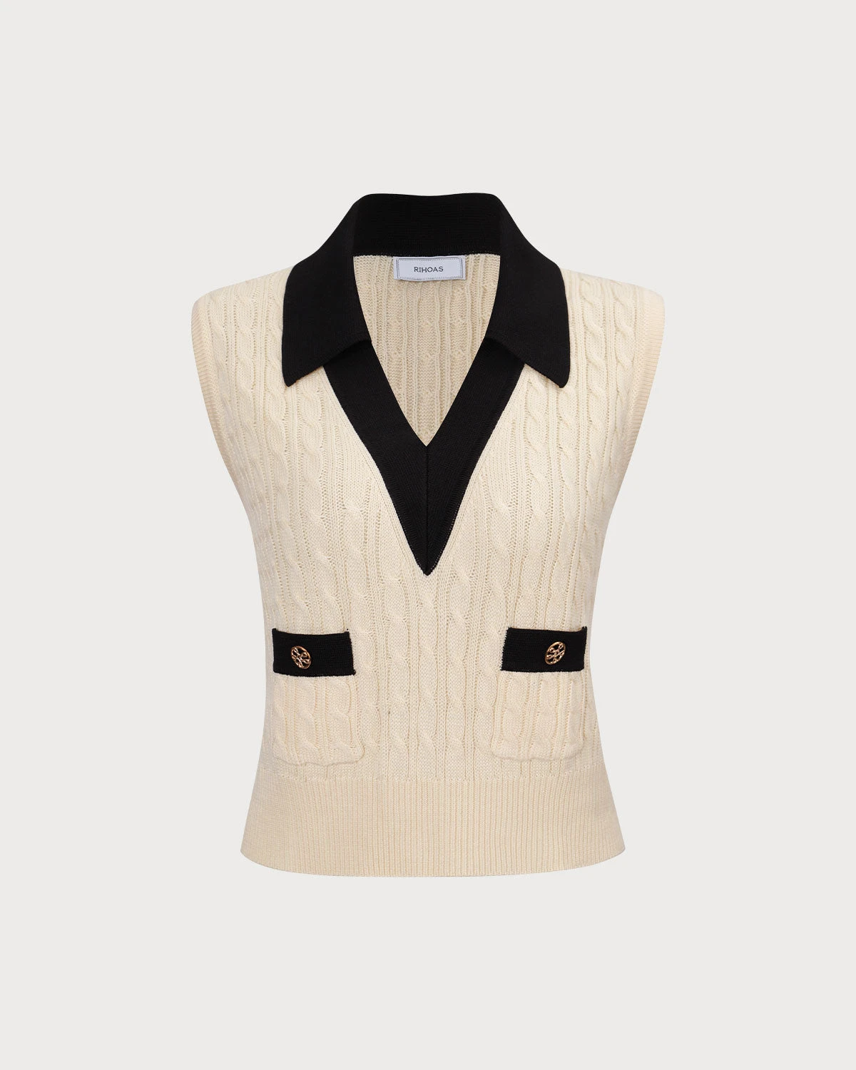 The Apricot Collared Colorblock Knit Tank Top 5 The Apricot Collared Colorblock Knit Tank Top - Image 5