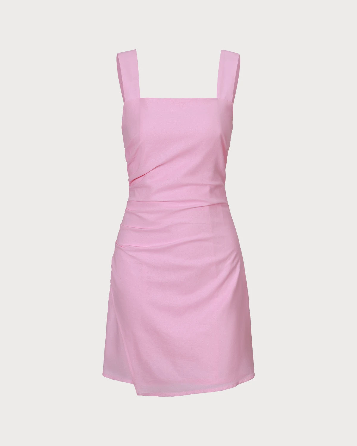 The Pink Square Neck Ruched Slip Mini Dress 6 The Pink Square Neck Ruched Slip Mini Dress - Image 6