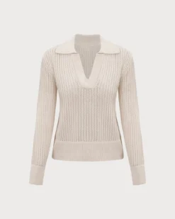 The Apricot V Neck Pointelle Ribbed Sweater -Deals Dress N Swimwear Store 0 1679dcd1 bd46 4413 b087 b60a13f36c4b