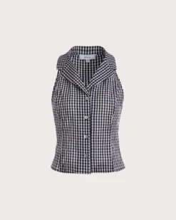 The Collared Button Up Sleeveless Plaid Vest 13 The Collared Button Up Sleeveless Plaid Vest -Deals Dress N Swimwear Store 0 19eda2c5 3cf1 4b6e baa5 f0786a9f470e 711547