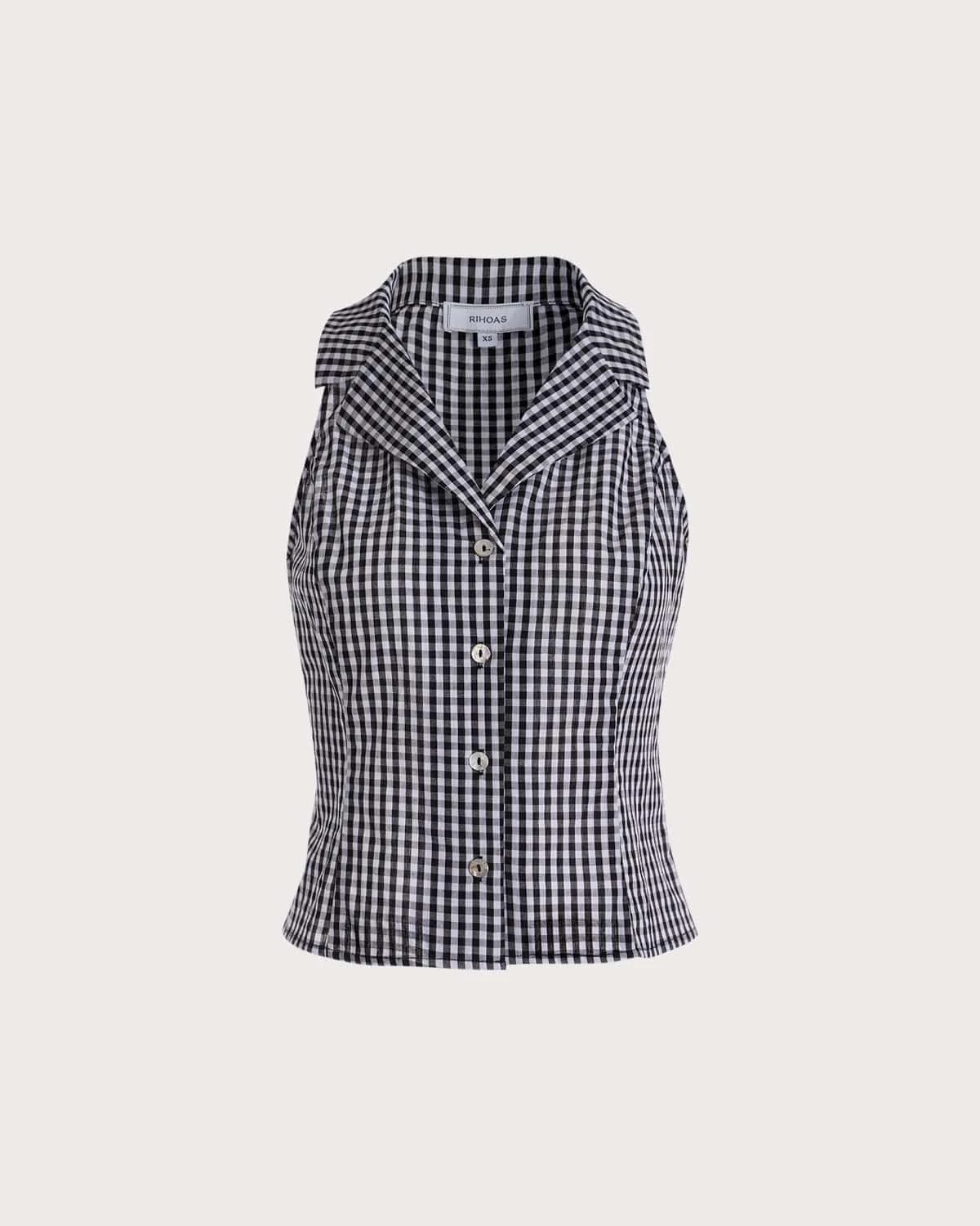The Collared Button Up Sleeveless Plaid Vest 7 The Collared Button Up Sleeveless Plaid Vest - Image 7