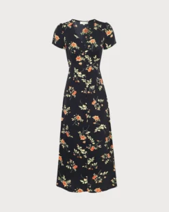 The Black V Neck Floral Short Sleeve Maxi Dress 14 The Black V Neck Floral Short Sleeve Maxi Dress -Deals Dress N Swimwear Store 0 27b92fb5 a051 418f 8abb bdd542b4df7a 491975
