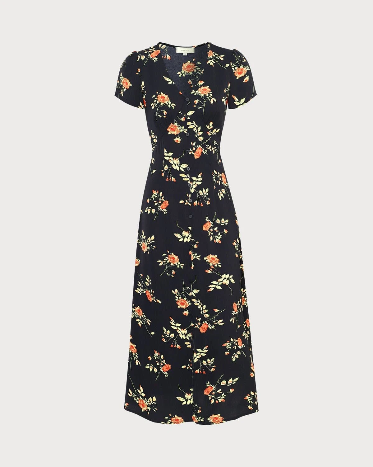 The Black V Neck Floral Short Sleeve Maxi Dress 7 The Black V Neck Floral Short Sleeve Maxi Dress - Image 7