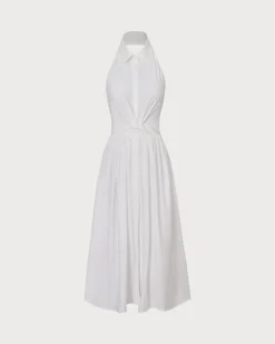 The White Collared Twist Backless Midi Dress -Deals Dress N Swimwear Store 0 30692127 a6fe 45a2 91fb 33b117277898