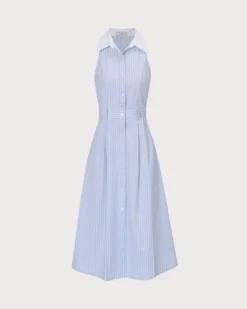 The Blue Lapel Button-Up Striped Midi Dress -Deals Dress N Swimwear Store 0 5835be80 4e6c 4718 a84c e9622f075e64