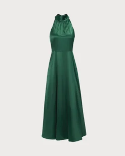The Green Ruched Satin Maxi Dress -Deals Dress N Swimwear Store 0 60f394ff bcec 4725 90a3 ff2c45fd7f25