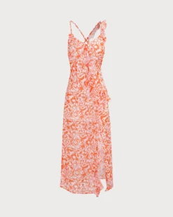 The Orange V Neck Floral Ruffle Maxi Dress -Deals Dress N Swimwear Store 0 60ff5a66 488d 44ed bfb2 0aa30a1643b0