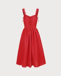 The Red Sweetheart Neck Criss Cross Ruched Midi Dress 9 The Red Sweetheart Neck Criss Cross Ruched Midi Dress -Deals Dress N Swimwear Store 0 6b31c7a9 f1ed 49dd b0c4 d1055a07f679
