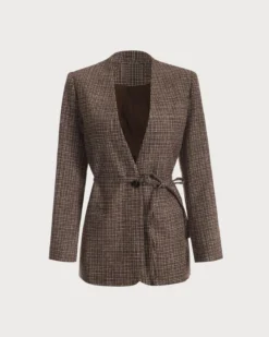 The V Neck Plaid Single Button Blazer 11 The V Neck Plaid Single Button Blazer -Deals Dress N Swimwear Store 0 76243029 80e9 4019 b893 e6eaaf7d0d7b