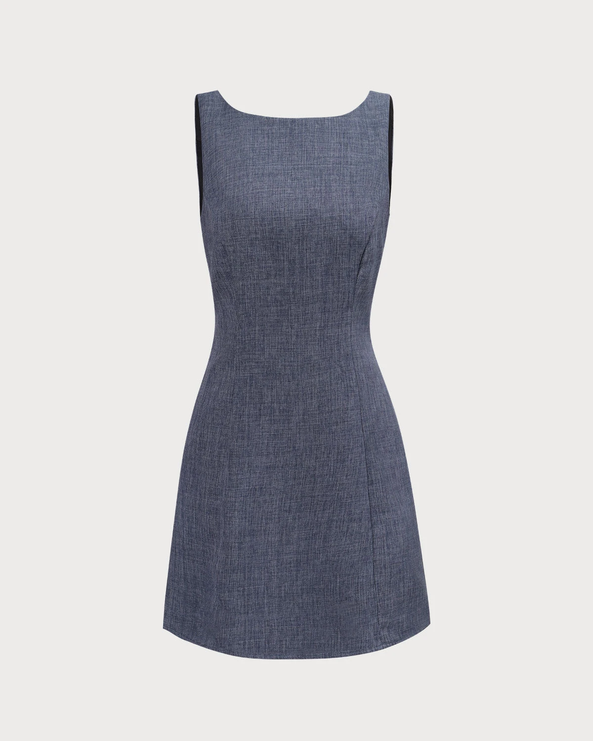 The Grey Boat Neck Sleeveless Mini Dress 7 The Grey Boat Neck Sleeveless Mini Dress - Image 7