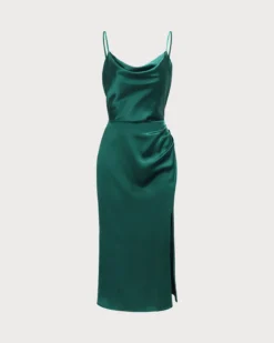 The Green Cowl Neck Side Split Midi Dress 14 The Green Cowl Neck Side Split Midi Dress -Deals Dress N Swimwear Store 0 89eebf0f 209d 4594 a693 c7fa165d5fab