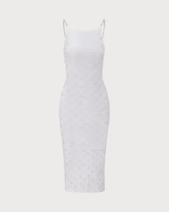 The White Floral Textured Pearl Slip Midi Dress -Deals Dress N Swimwear Store 0 916dd67e 28b0 449a bd98 a8bb1499143c