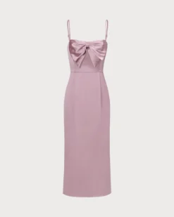 The Pink Bowknot Satin Strap Maxi Dress -Deals Dress N Swimwear Store 0 95b5f054 10fb 46d7 be50 a04f369c07c6