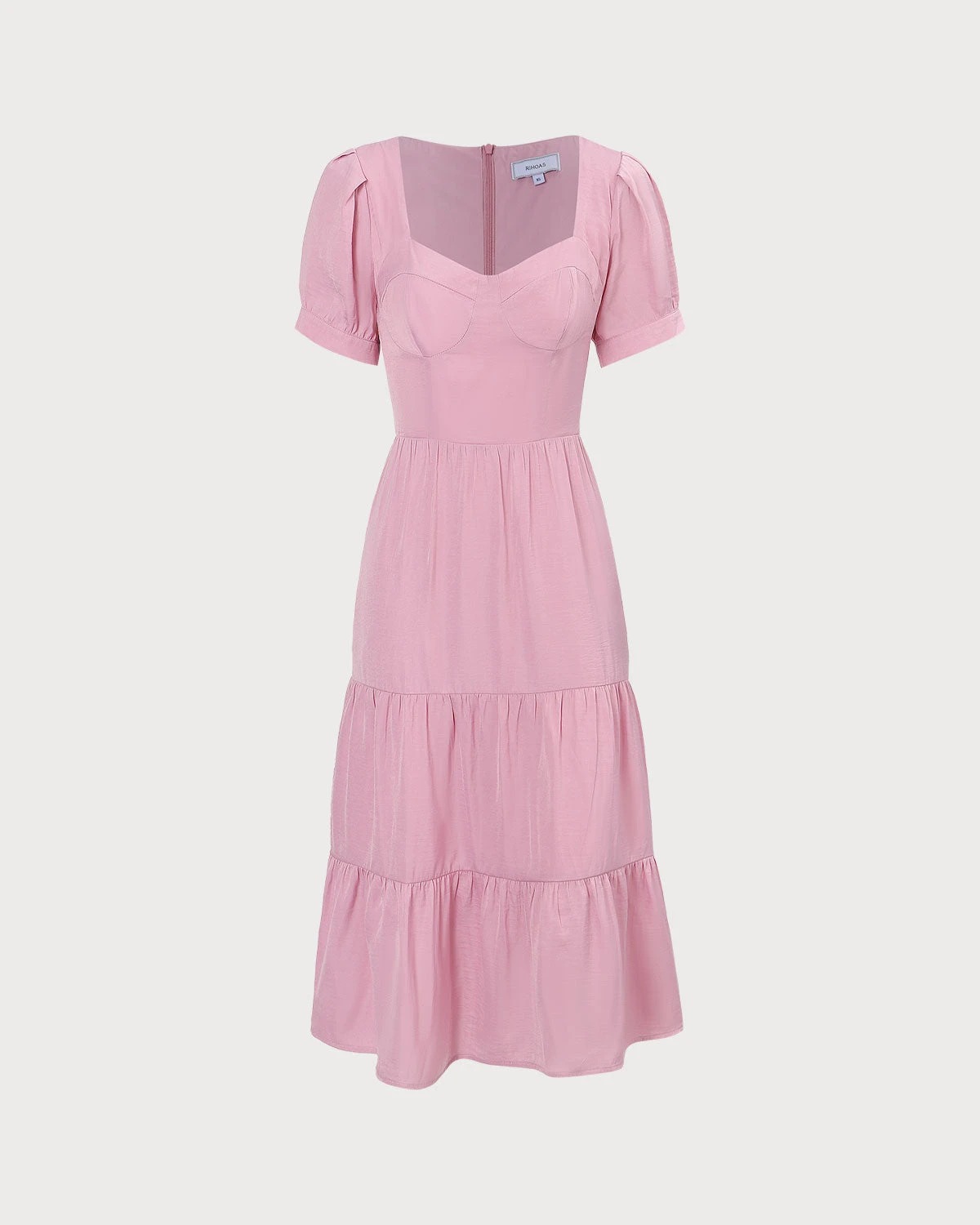 The Pink Sweetheart Neck Ruched Midi Dress 7 The Pink Sweetheart Neck Ruched Midi Dress - Image 7
