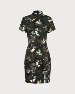 The Black Mandarin Collar Floral Cheongsam 14 The Black Mandarin Collar Floral Cheongsam -Deals Dress N Swimwear Store 0 a4fb2bb3 ad60 4d18 9b44 82c6f4f1e245 556101