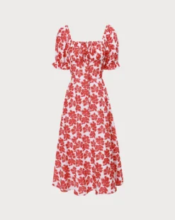 The Red Square Neck Floral Ruched Midi Dress 14 The Red Square Neck Floral Ruched Midi Dress -Deals Dress N Swimwear Store 0 c75becb6 d162 4013 b31f df082f508ba5