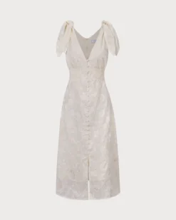 The Beige V Neck Jacquard Midi Dress 11 The Beige V Neck Jacquard Midi Dress -Deals Dress N Swimwear Store 0 cd5879d3 a5af 4288 99ec b7647bb1e63f