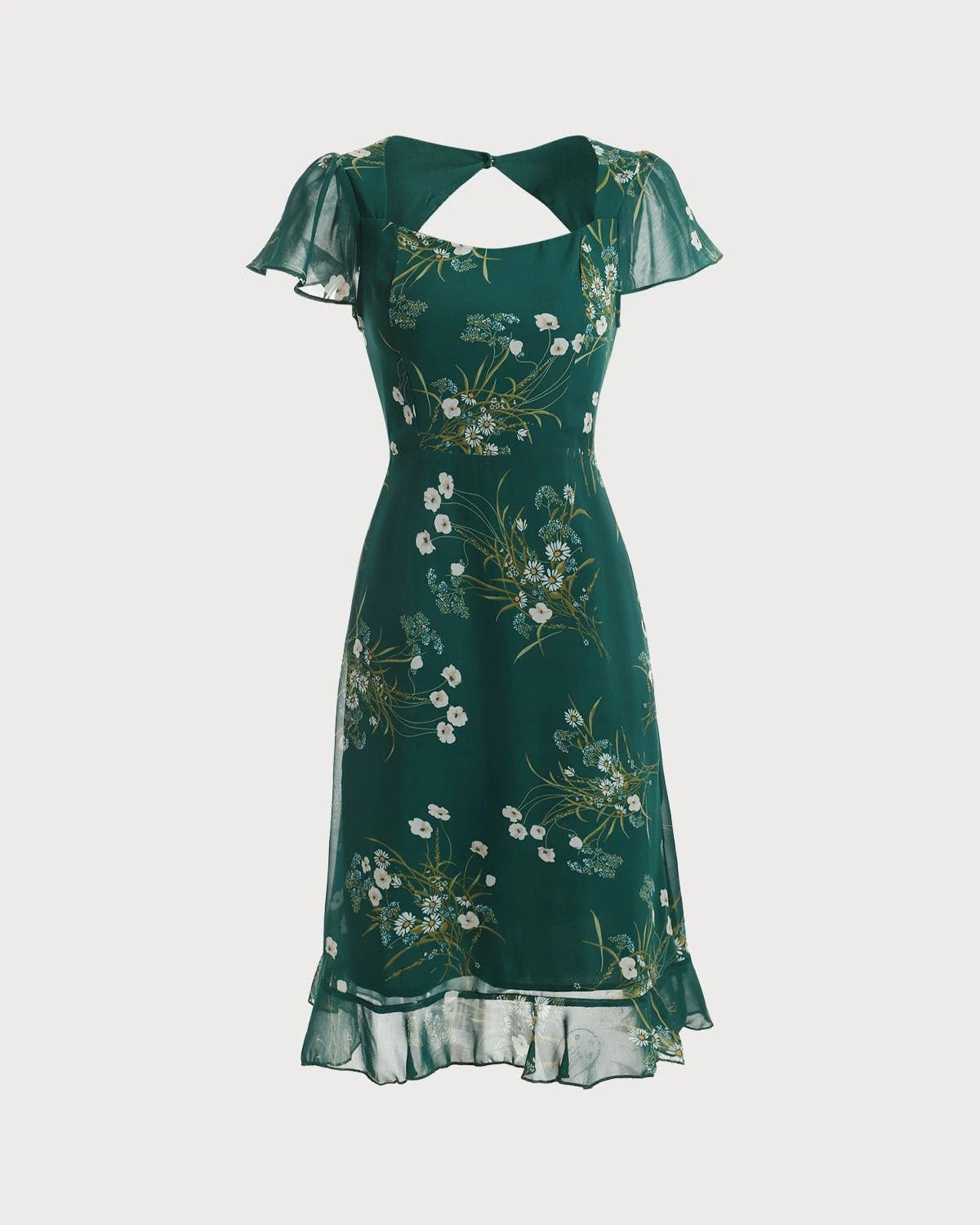 The Square Neck Backless Floral Midi Dress 7 The Square Neck Backless Floral Midi Dress - Image 7