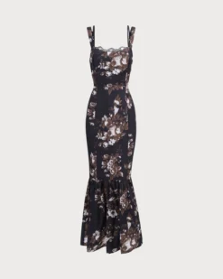 The Black Lace Trim Floral Mermaid Maxi Dress 14 The Black Lace Trim Floral Mermaid Maxi Dress -Deals Dress N Swimwear Store 0 cf7b0daf 2942 44cb a8b9 c02679a6b18f