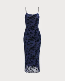 The Navy Floral Flocked Mesh Slip Maxi Dress -Deals Dress N Swimwear Store 0 d69b717a a47d 4614 b7cc 9a6741cfef74