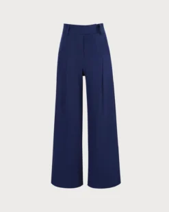 The Navy High Waisted Pockets Straight Pants -Deals Dress N Swimwear Store 0 d9b45f36 2825 4e53 92e4 94324434e104