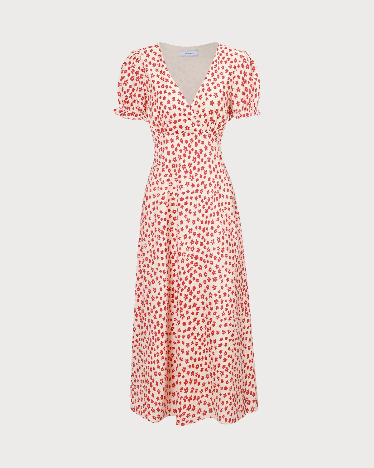 The Red V-Neck Floral Puff Sleeve Maxi Dress 5 The Red V-Neck Floral Puff Sleeve Maxi Dress - Image 5