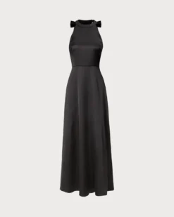 The Black Halter Bowknot Cutout Maxi Dress -Deals Dress N Swimwear Store 0 e73e53c4 85ed 476e b725 2156ab635181