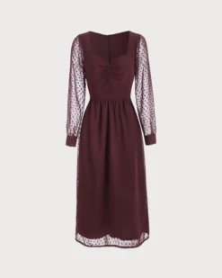 The Sweetheart Neckline Sheer Sleeve Midi Dress -Deals Dress N Swimwear Store 0 f2f333ca e16f 454f b4a7 c34ebe23dfda