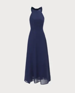 The Navy Halter Bowknot Back Maxi Dress -Deals Dress N Swimwear Store 0 f4a2466c b4b9 41e9 815a 61da0b7e99df