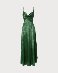The Green Cowl Neck Jacquard Satin Maxi Dress -Deals Dress N Swimwear Store 0 f63d8c10 447b 4d8c 954e 084852d85039 162127