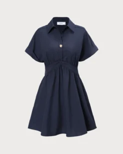 The Navy Ruched Twist Front Shirt Mini Dress -Deals Dress N Swimwear Store 0 fbb1a4a1 3ddc 455f 8aab 9430d83529e9