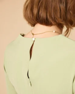 The Solid Square Neck Long Sleeve Dress -Deals Dress N Swimwear Store 1145