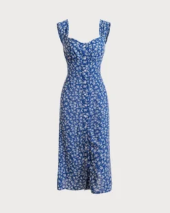 The Single-breasted Floral Midi Dress -Deals Dress N Swimwear Store 12 877353
