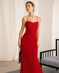 The Red Sweetheart Neck Ruffle Slip Maxi Dress 8 The Red Sweetheart Neck Ruffle Slip Maxi Dress -Deals Dress N Swimwear Store 1218RIHOAS 2932