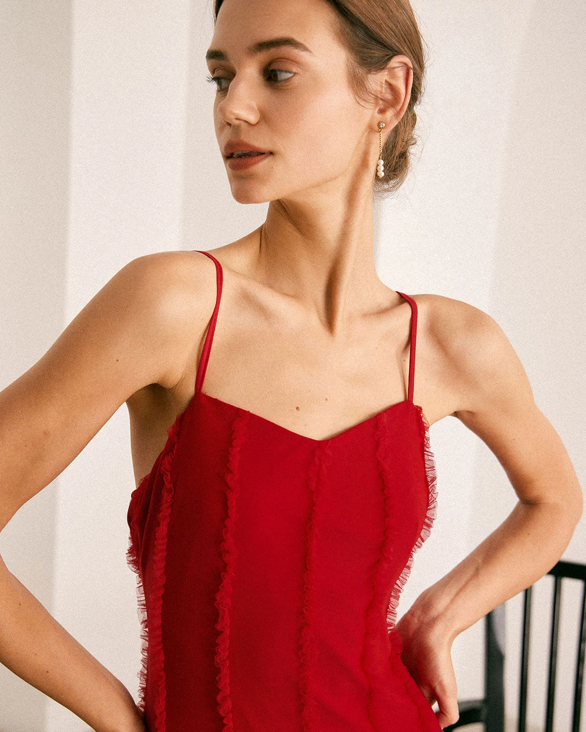 The Red Sweetheart Neck Ruffle Slip Maxi Dress 2 The Red Sweetheart Neck Ruffle Slip Maxi Dress - Image 2