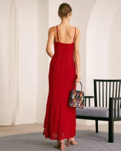 The Red Sweetheart Neck Ruffle Slip Maxi Dress 9 The Red Sweetheart Neck Ruffle Slip Maxi Dress -Deals Dress N Swimwear Store 1218RIHOAS 2952