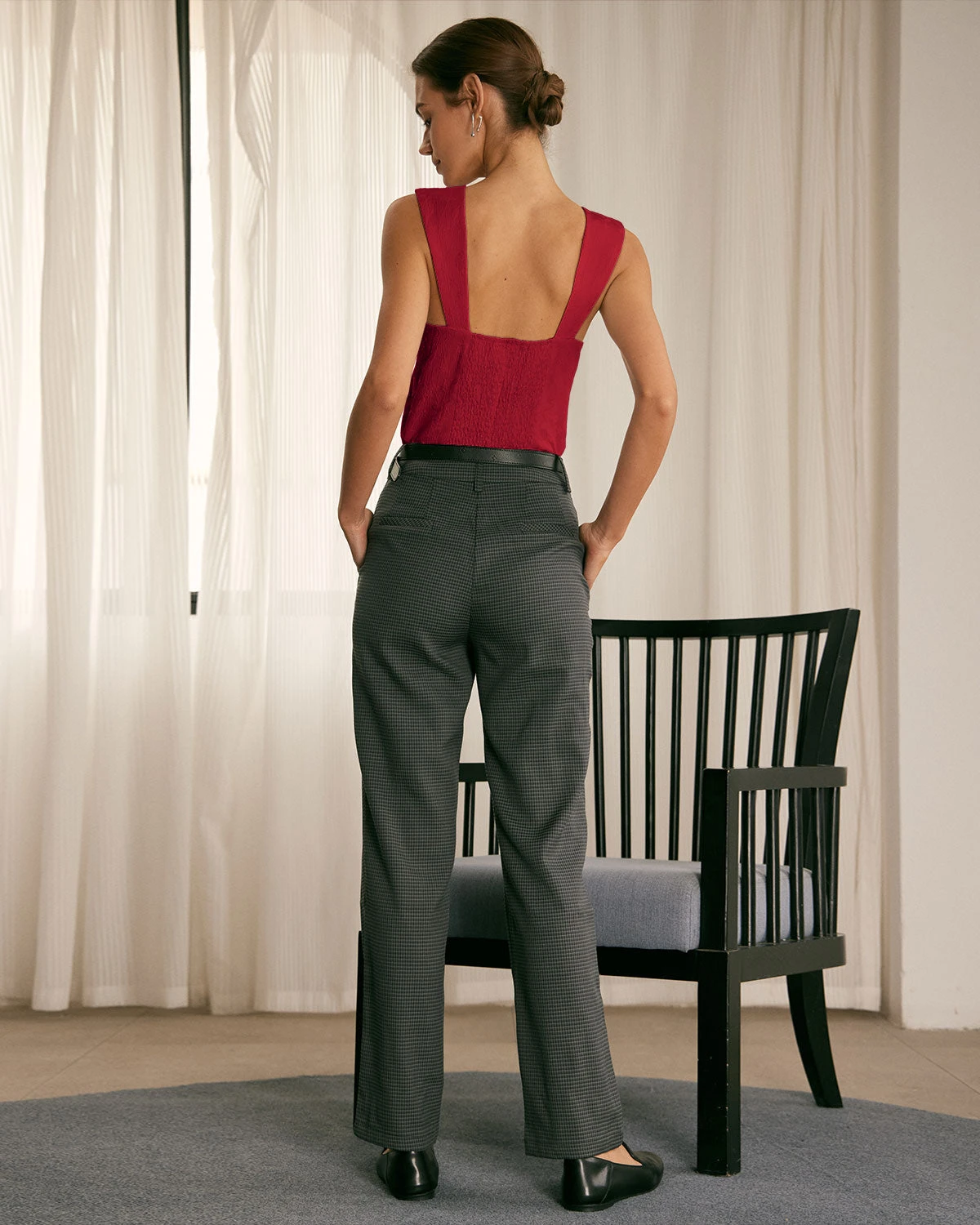 The Red Square Neck Jacquard Tank Top 5 The Red Square Neck Jacquard Tank Top - Image 5