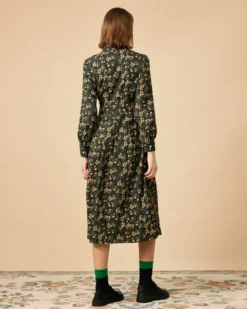 The Tie Neck Floral Long Sleeve Maxi Dress -Deals Dress N Swimwear Store 1407