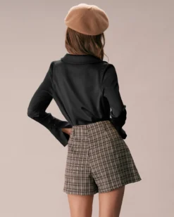 The Black Lapel Button Up Flare Sleeve Shirt -Deals Dress N Swimwear Store 17044256906864